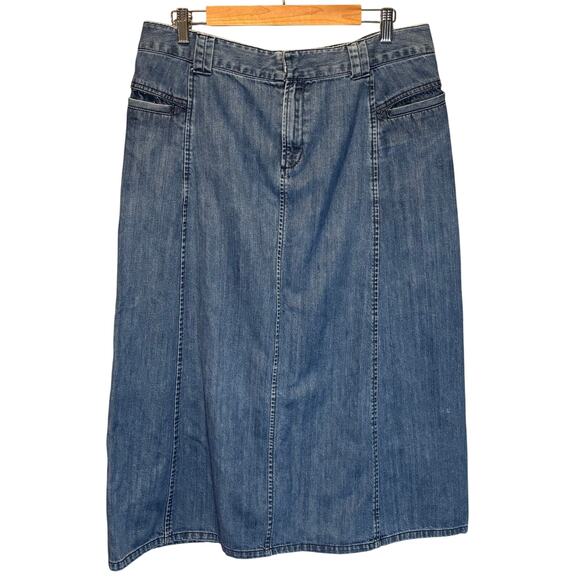Vintage Eddie Bauer Denim Midi Skirt - size 12 - Picture 1 of 5